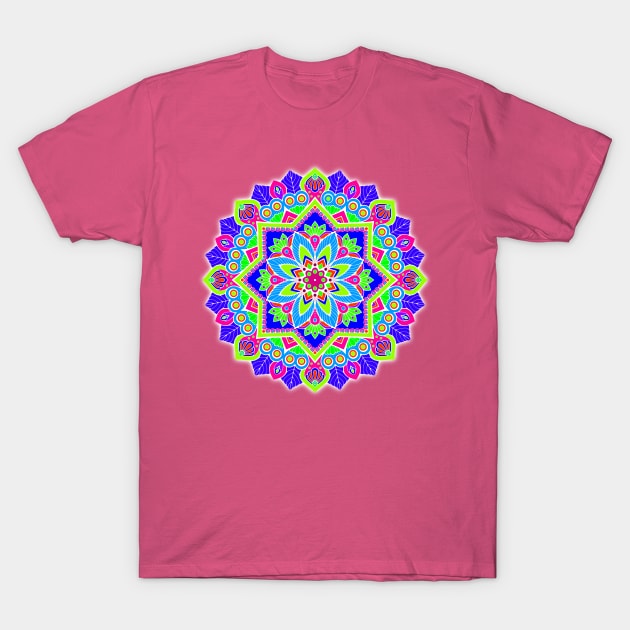 Pretty Colorful Mandala T-Shirt by AlondraHanley